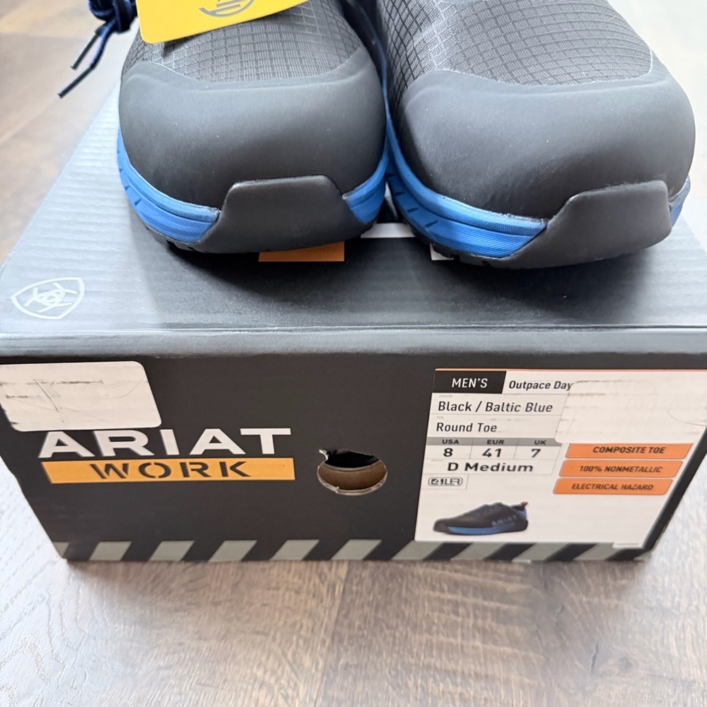 NWT ARIAT Work Outpace Day One Comp Toe | Black/Baltic Blue | 8D - Picture 4 of 8